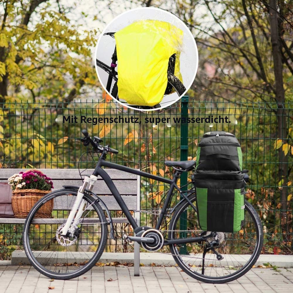 PELLOR Fahrrad Gepäcktaschen, 3 in 1 Multifunction 70L Gepäckträger Tasche Reissfest Gross Fahrradta