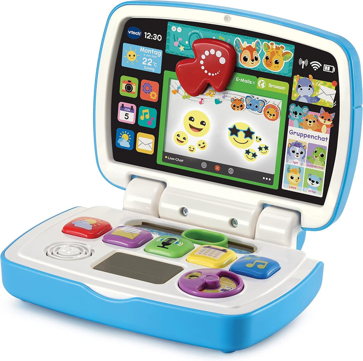 VTech Tierfreunde-Laptop – Baby-Lerncomputer mit Lerninhalten zu Wetter, Emotionen, Rollenspiel, Mus