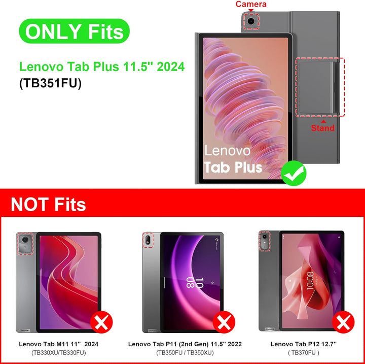 FINTIE Tastatur Hülle für Lenovo Tab Plus (TB351FU) 11.5 Zoll 2024 Tablet, Ultradünn leicht mit magn