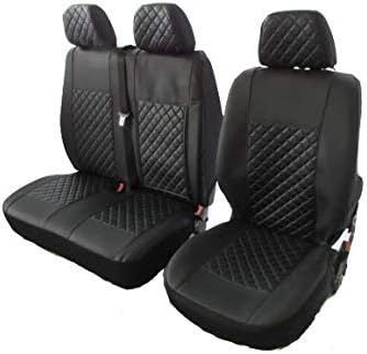 Passend für Mercedes Sprinter VW Crafter 2006–2018 Linkslenker-Sitzbezug aus Öko-Leder, blau, Gewind