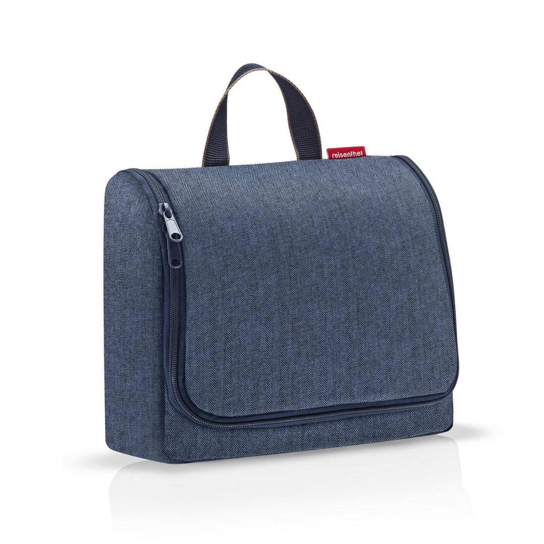 Toiletbag XL Ferringbone Dunkelblau, Dunkelblau, ESTÁNDAR, Casual Herringbone Dark Blue, Herringbone