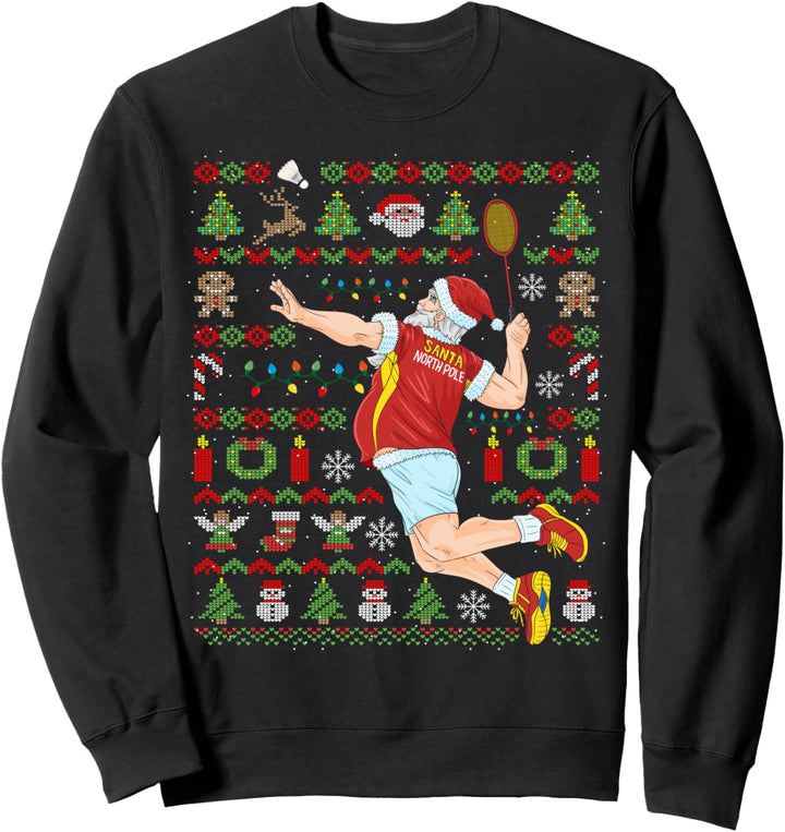 Ugly Christmas Badminton Federball Weihnachten Geschenk Sweatshirt