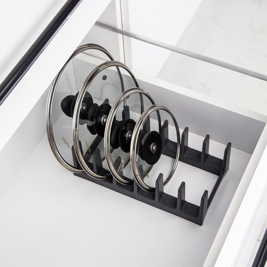 Topfdeckelhalter – Platzsparender Deckelhalter für bis zu 6 Deckel & Pfannen | Perfekte Küchenorgani