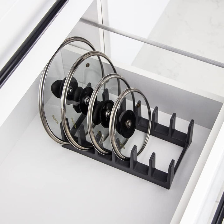 Topfdeckelhalter – Platzsparender Deckelhalter für bis zu 6 Deckel & Pfannen | Perfekte Küchenorgani