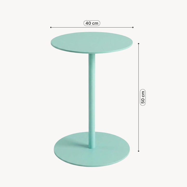 [en.casa] Beistelltisch Nastätten Gartentisch Couchtisch mit Metallgestell rund Sofatisch modernes D
