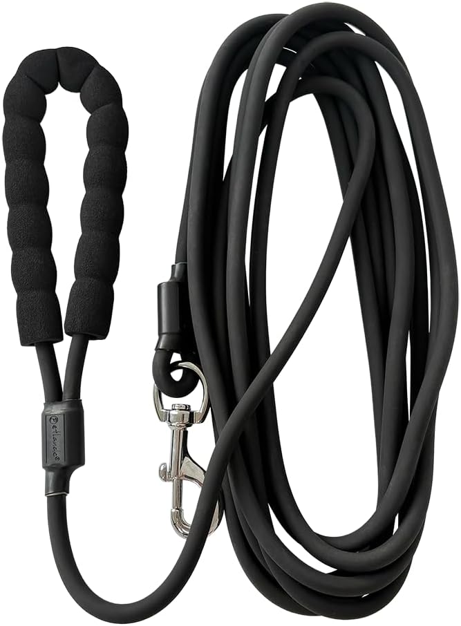 Petlando PVC-Trekkingleine schwarz rund 5 m /0,8 cm Durchmesser mit Handschlaufe, extrem robust