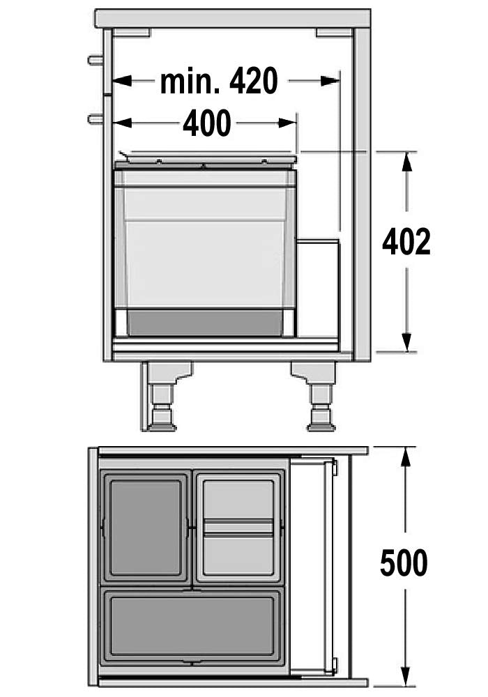 Hailo Mülleimer Einbau Abfalleimer Triple XL 44 für 50er Schränke m Frontauszug
