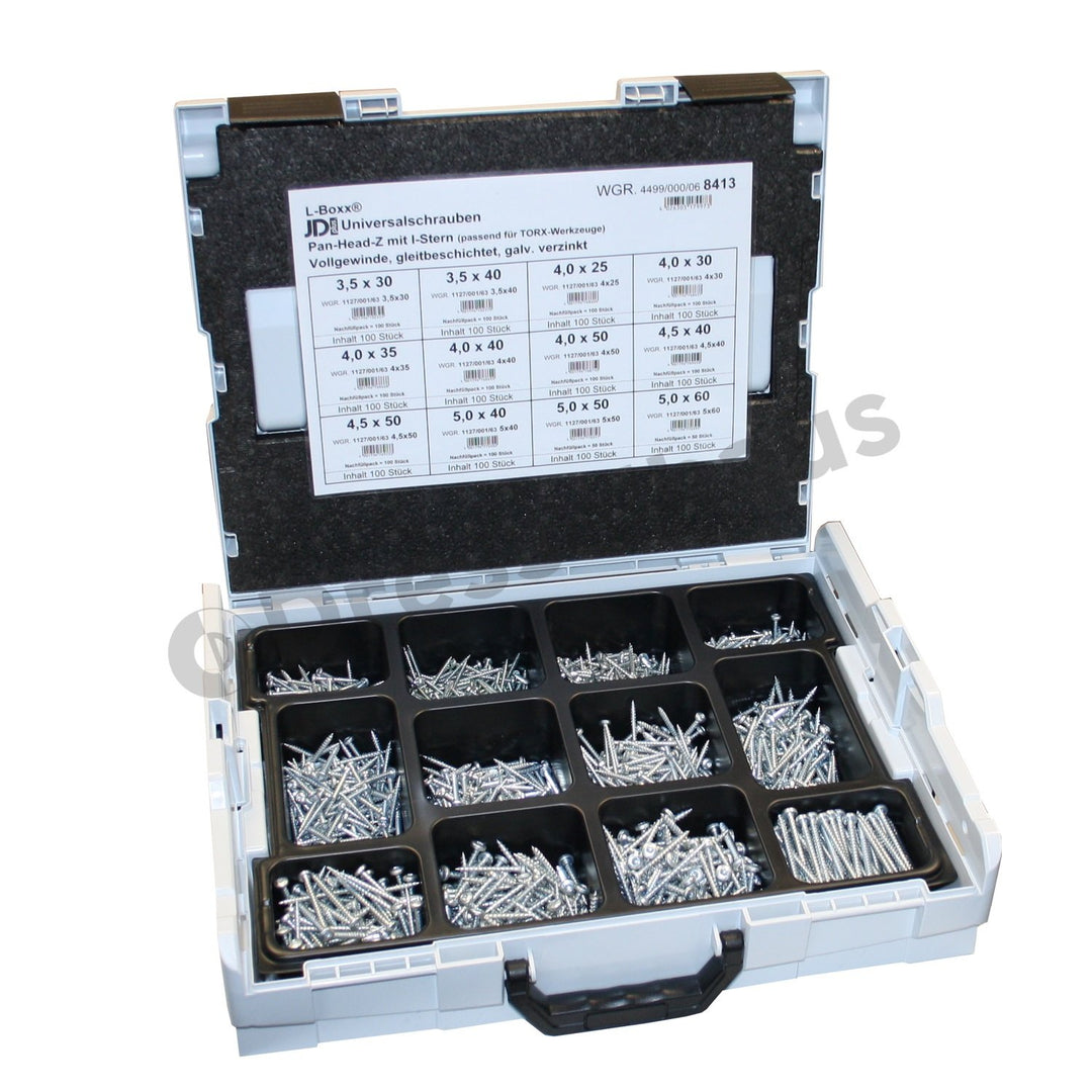 Dresselhaus 0/4499/000/8413// /06 Sortimo L-Boxx bestückt mit JD Plus Universalschrauben Pan-Head mi