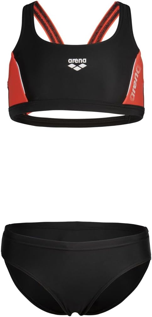 Arena Mädchen G Thrice Jr Two Pieces R Bikini (1er Pack) 140 Black-calypso Coral-white, 140 Black-ca