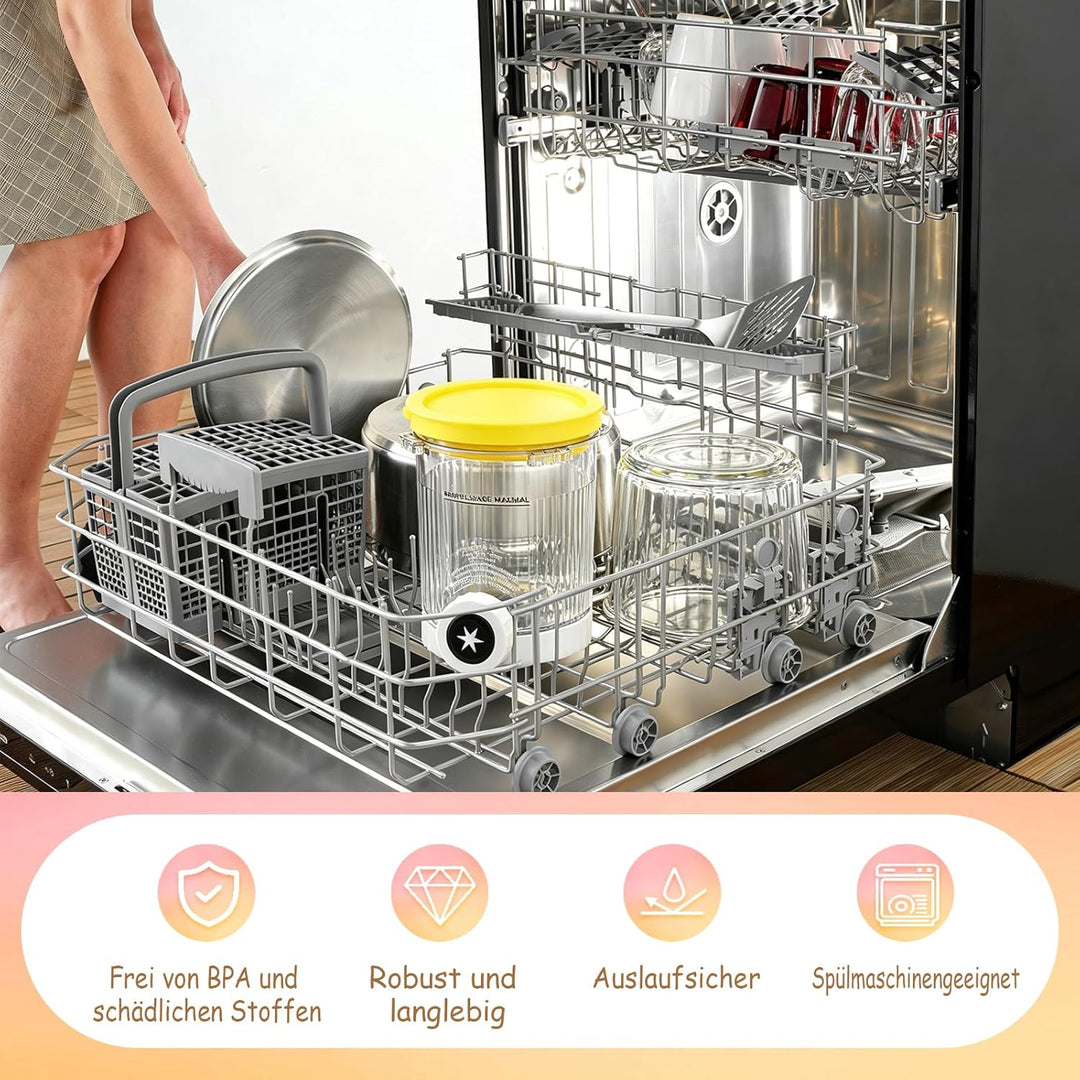 4 Stück für Ninja Swirl Creami Behälter, 480 ml Eisbehälter für NC701 & NC700 Serie Eismaschinen, Ei