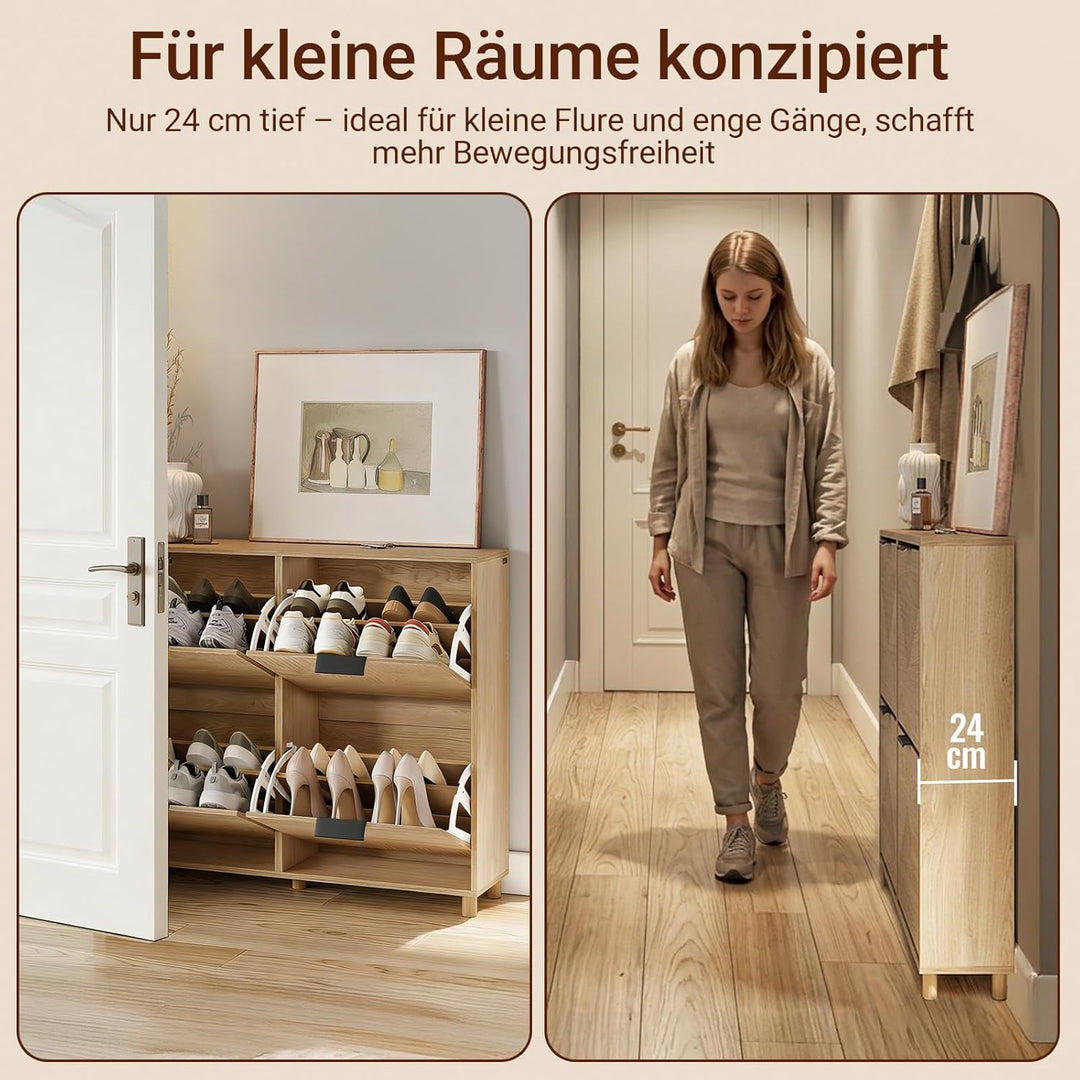 SoBuy schuhschrank schmal - schuhschrank Holz 24cm breit, grosse Kapazität für Schuhe bis Grösse 47,