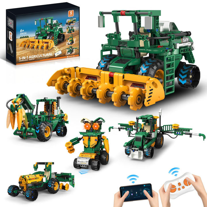 Technik Roboter Bauspielzeug für Kinder, 5 in 1 App & Fernsteuerung Programmierbares Robotic Bausatz