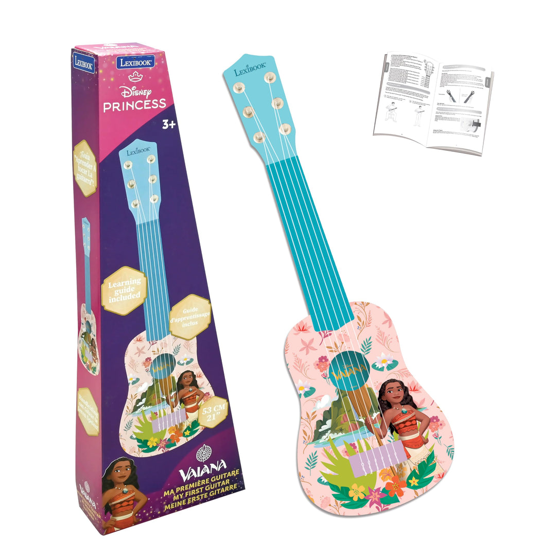 Lexibook K200VN Disney Moana/Vaiana/Oceania, erste Gitarre für Kinder, 6 Nylonsaiten, 53 cm, Anleitu