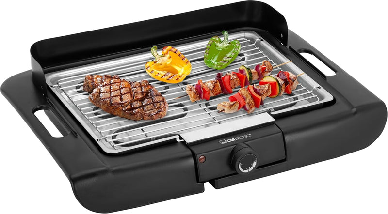 Clatronic® Barbecue-Tischgrill | Elektrogrill | ideal für Balkon & Küche | 35 x 24 cm Grillfläche |