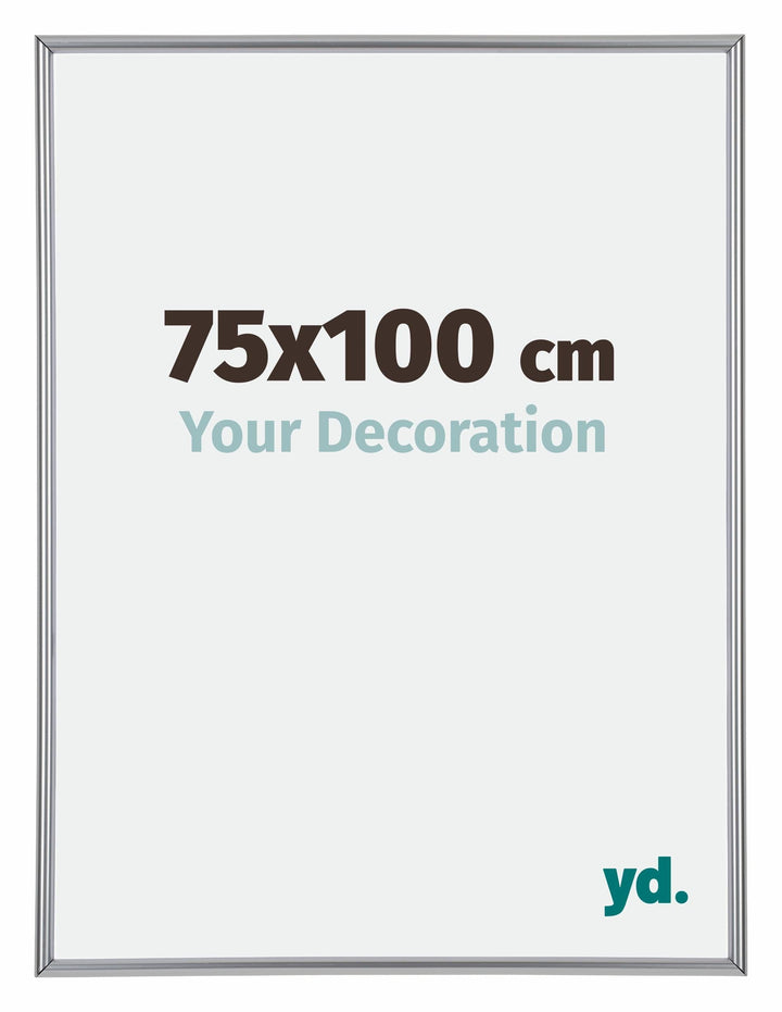 yd. Your Decoration - Bilderrahmen 75x100 cm - Silber Hochglanz - Bilderrahmen aus Kunststoff mit Ac