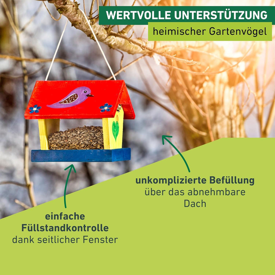 Windhager Vogelfuttersilo-Bausatz Woodpecker, Vogelhaus Futterstation, inklusive Farbset zum Bemalen