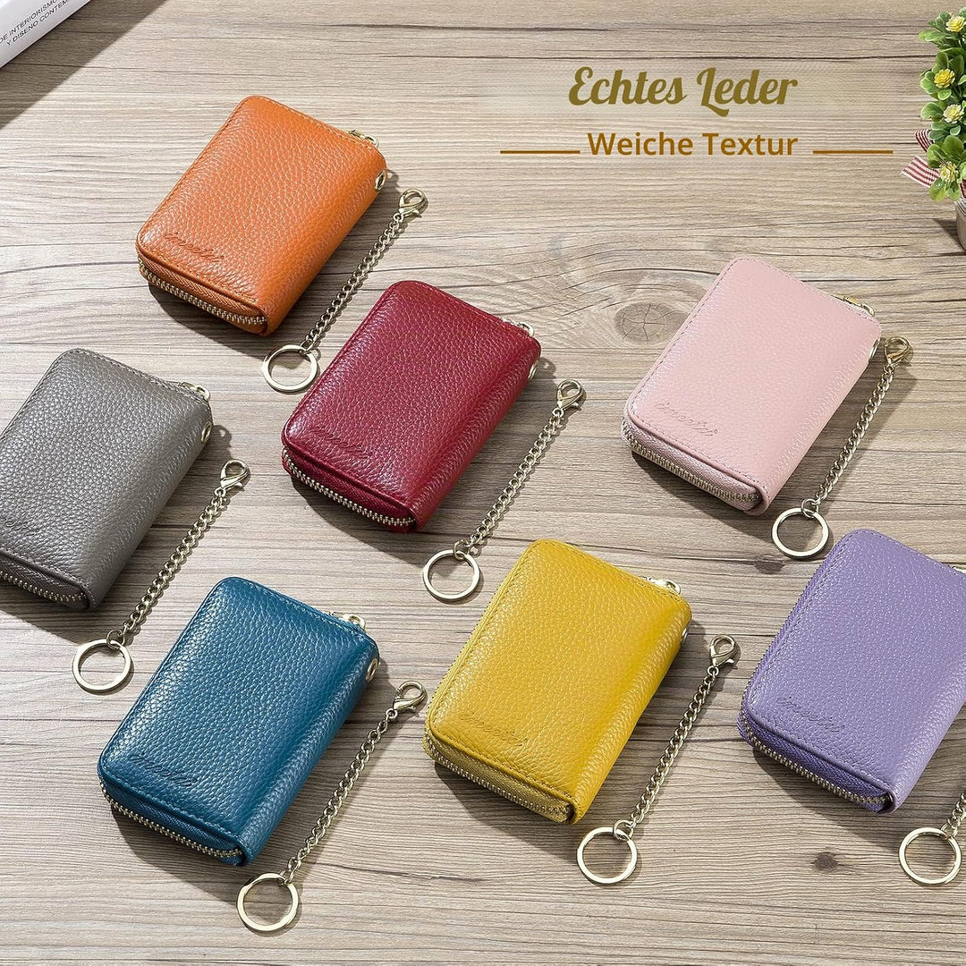 imeetu Card Holder for Women RFID Card Holder Wallet Slim Leather Cardholder Damen with 12 Card Slot