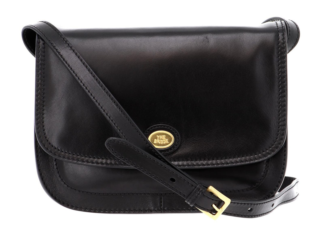 The Bridge Story Donna - Schultertasche Leder 27 cm Nero, Nero