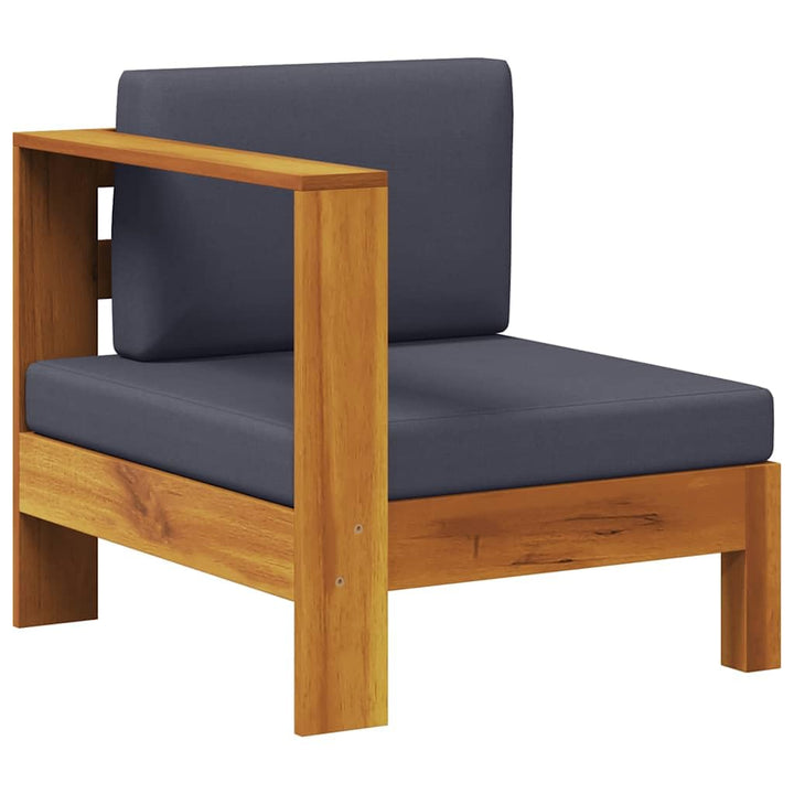vidaXL Akazienholz Massiv Mittelsofa mit 1 Armlehne Sofa Lounge Gartensofa Einzelsofa Gartenmöbel Ga