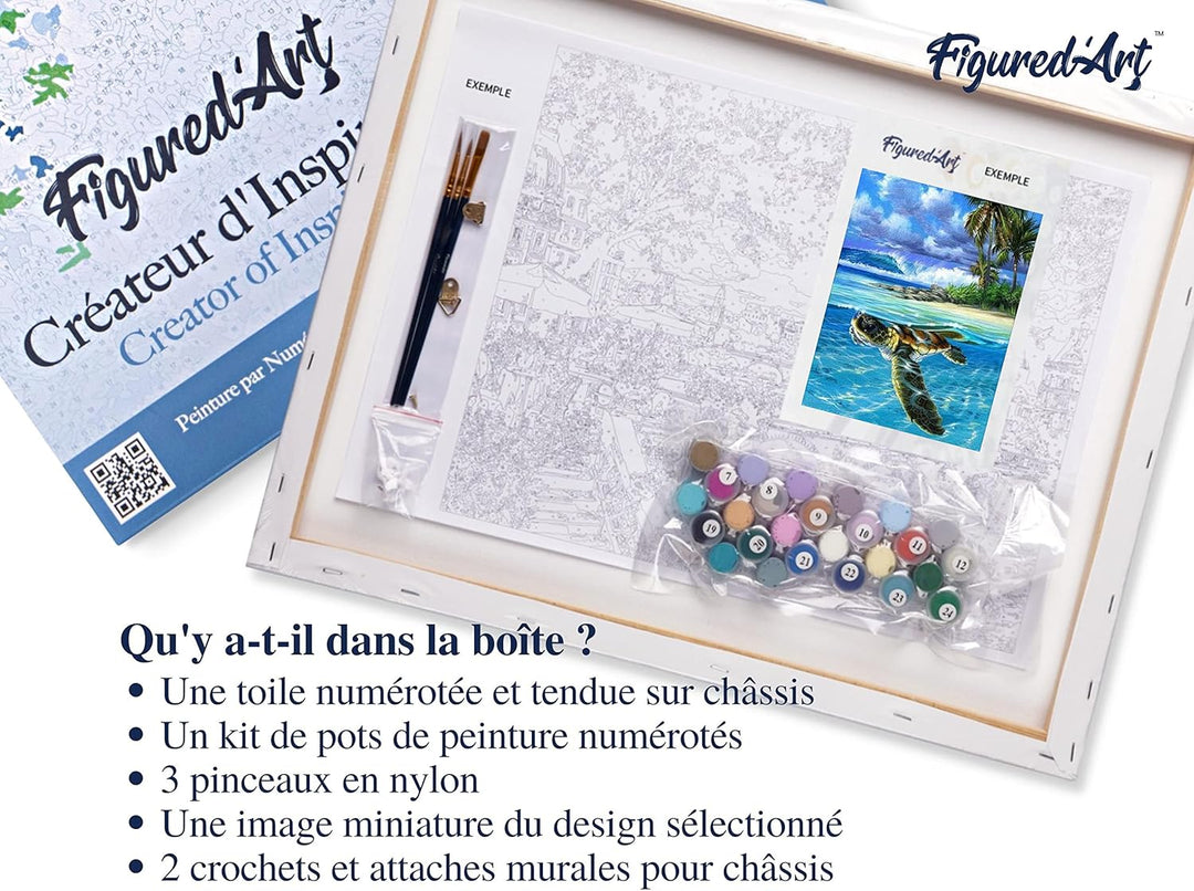 Figured'Art Malen Nach Zahlen Erwachsene Mit Rahmen Notre Dame unter den Sternen - Paint by Numbers