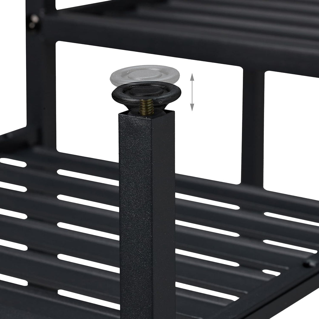 Relaxdays Pflanzenregal 7 Ebenen für Ihre Schätze Grün Metall HxBxT 81x80x28,5cm Schwarz 81 x 80 x 2