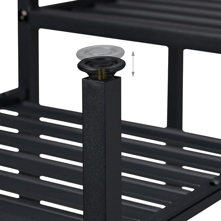 Relaxdays Pflanzenregal 7 Ebenen für Ihre Schätze Grün Metall HxBxT 81x80x28,5cm Schwarz 81 x 80 x 2