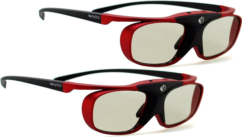 2x Hi-SHOCK RF Pro Scarlet Heaven | Aktive 3D Brille für EPSON, JVC & SONY RF 3D Projektor/Beamer [1