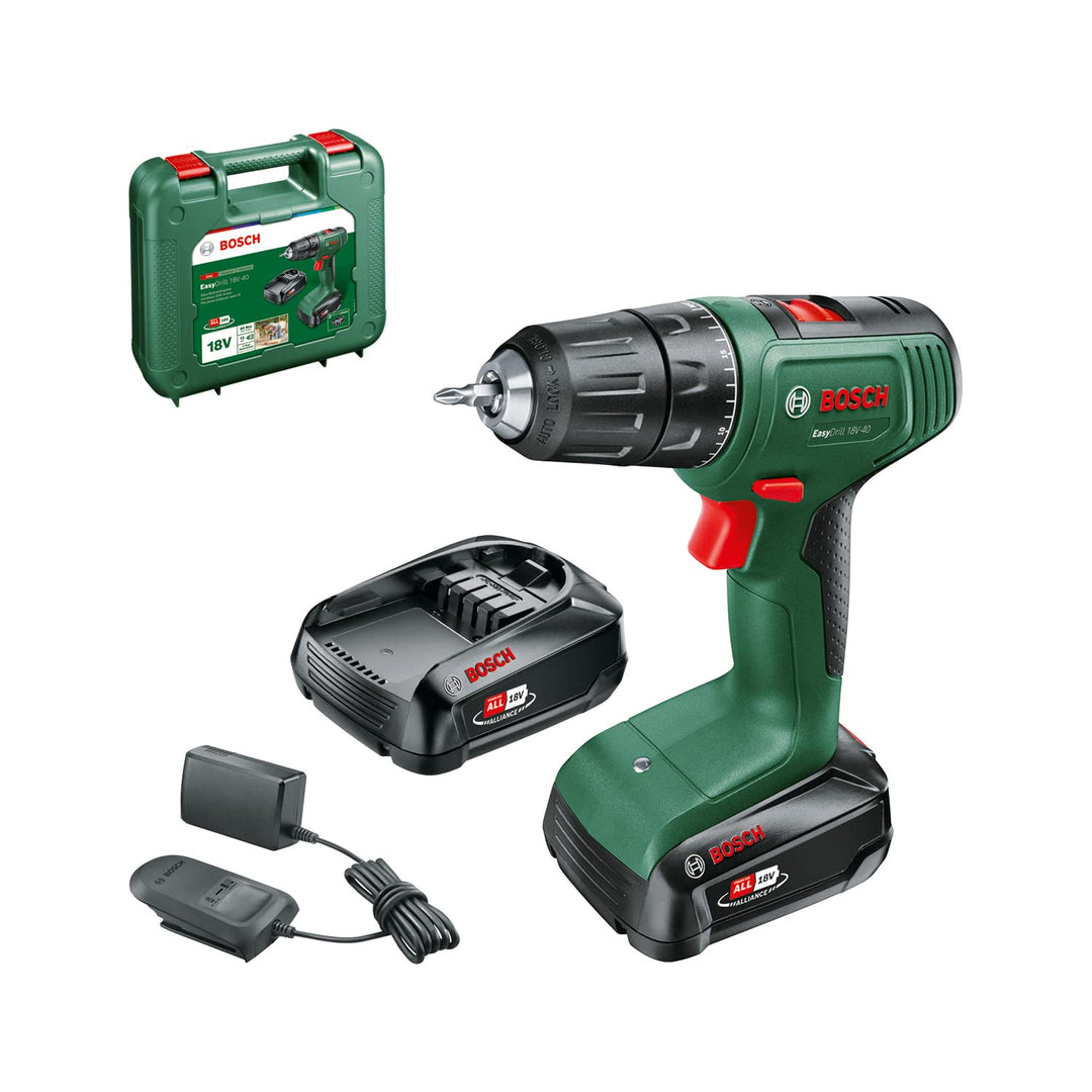 Bosch Home and Garden 06039D8005 Bosch Akkuschrauber EasyDrill 18V-40 (2 Akku 2,0 Ah, 18 Volt System
