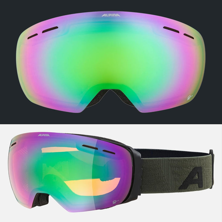 ALPINA GRANBY Q-LITE - verspiegelte, kontrastverstärkende Skibrille mit 100% UV-Schutz für Erwachsen