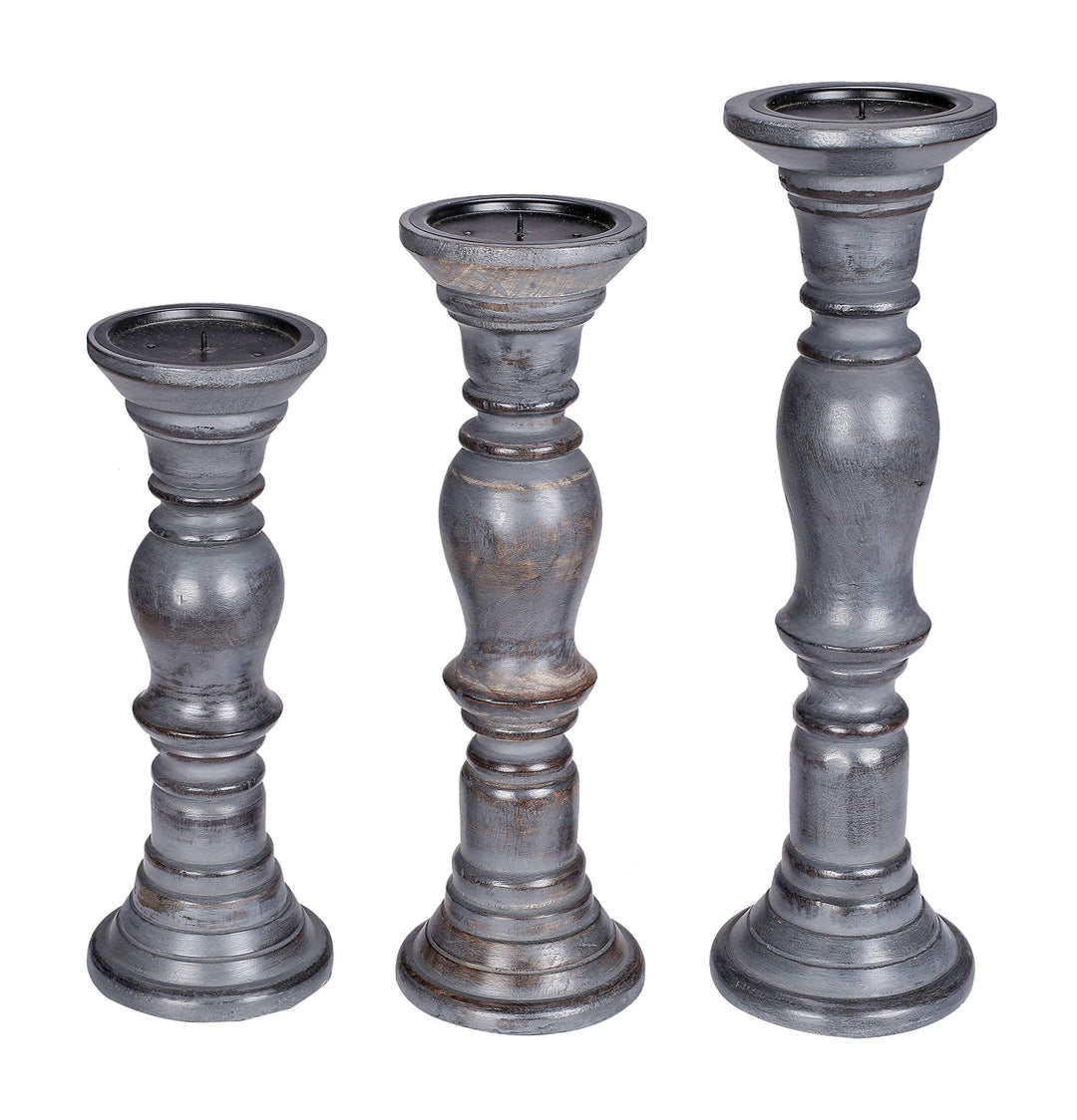 Set mit 3 hölzernen Stumpenkerzenhaltern, ideal für LED- und Stumpenkerzen, Geschenke für Hochzeit,