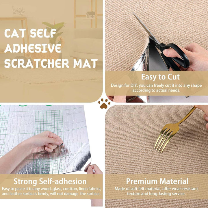 Kratzmatte Katze selbstklebend Kratzteppich Katze Wand Kratzbretter Sofa Kratzschutz Kratzmatte für