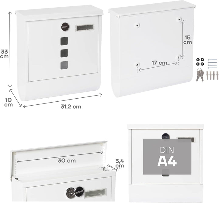 ARREGUI Chance E7001 Briefkasten aus Verzinktem Stahl mit Zeitungsrolle, Postkasten + Zeitungsbox, G
