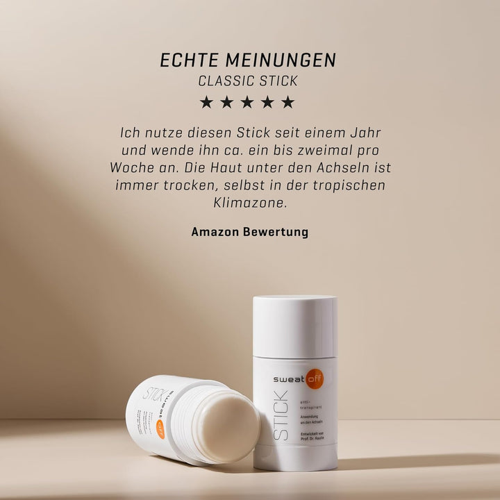 Sweat-Off Antitranspirant Stick 50ml gegen Schwitzen | Deo & Antitranspirant in einem | mit dezent-f