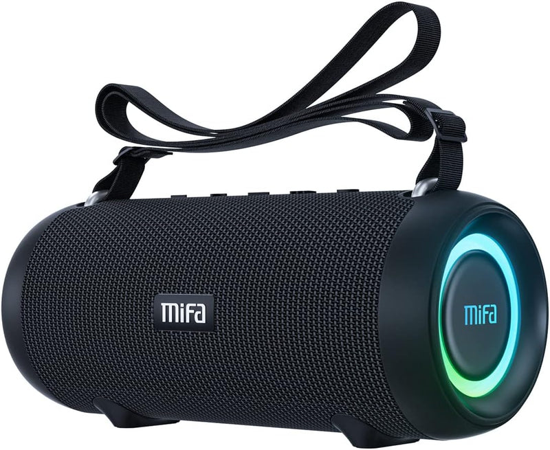 MIFA A90 Bluetooth Lautsprecher 60W kabellos IPX7 wasserdicht RGB-LED-Licht 30 Stunden Akku, USB/Mic