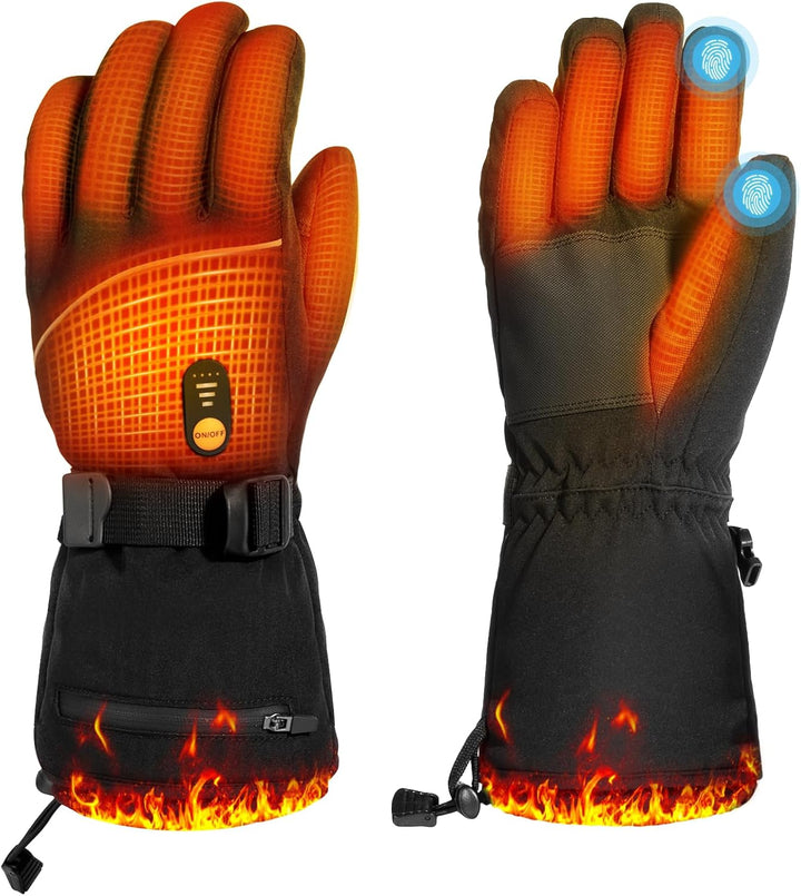 Minthouz Beheizbare Handschuhe für Damen Herren, 7.4V 3000 mAh Beheizbare Handschuhe mit Akku mit 6