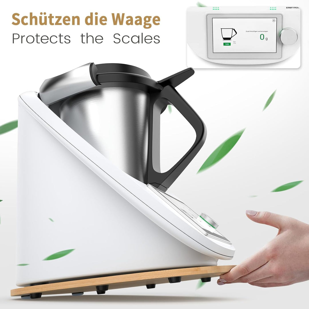 Siegvoll Gleitbrett für Thermomix TM6 TM5 aus Bambus, Schnelles Bewegen Rollbrett für Thermomix Vorw