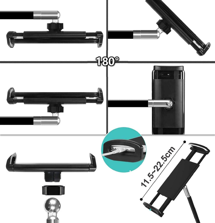 ZenCT Tablet-Halterung mit langem Schwenkarm, 3-stufig, verstellbarer Aluminium-Verriegelungsarm, Ta