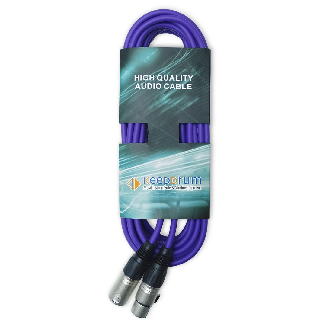keepdrum mc001xx-6m-pu Mikrofonkabel 3-polig XLR 6m Lila Lila 6m, Lila 6m