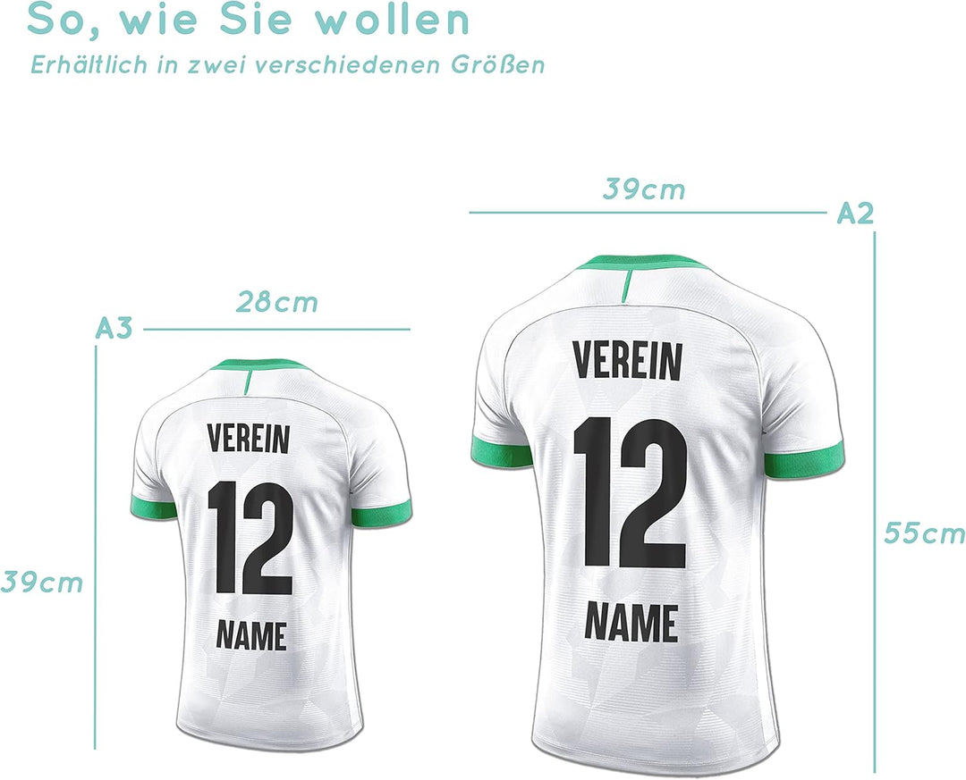 Elbeffekt Trikotlampe für Mönchengladbach Fans aus Holz - personalisierbares Geschenk - schenke Dein