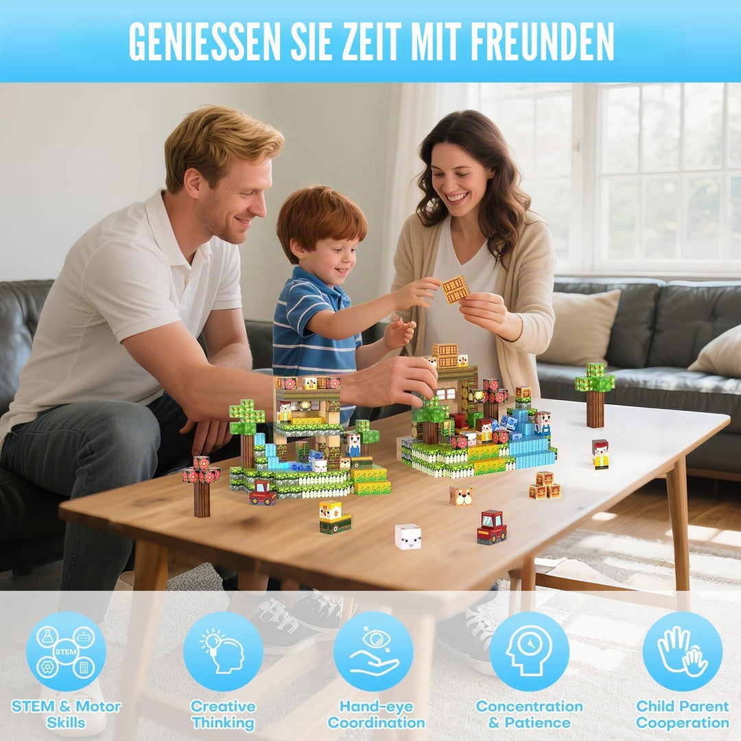 Magnetische Bausteine, Magnetische Bauklötze 150 PCS für 3+ Jahre, Magnetic Blocks Spielzeug-Sets fü