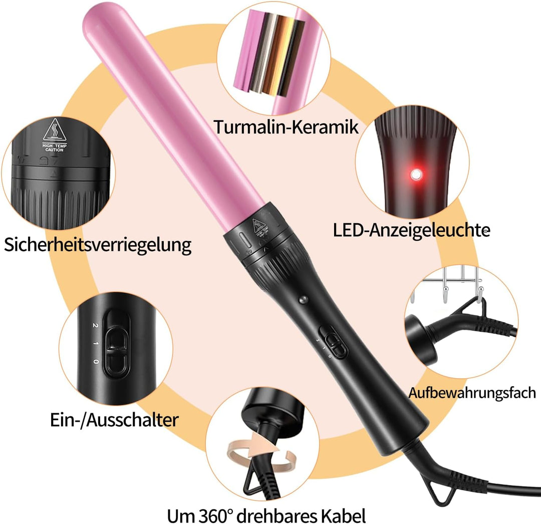3 in 1 Lockenstab Set, Lockenstab Kleine Locken, 2-Temperatur, Verlängerung Design Hair Curler, Schn
