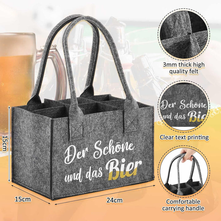 SATINIOR 4 Stück Bier Geschenke für Männer 24 x 15 x 15 cm Der Schöne und Das Bier Tasche aus Extra