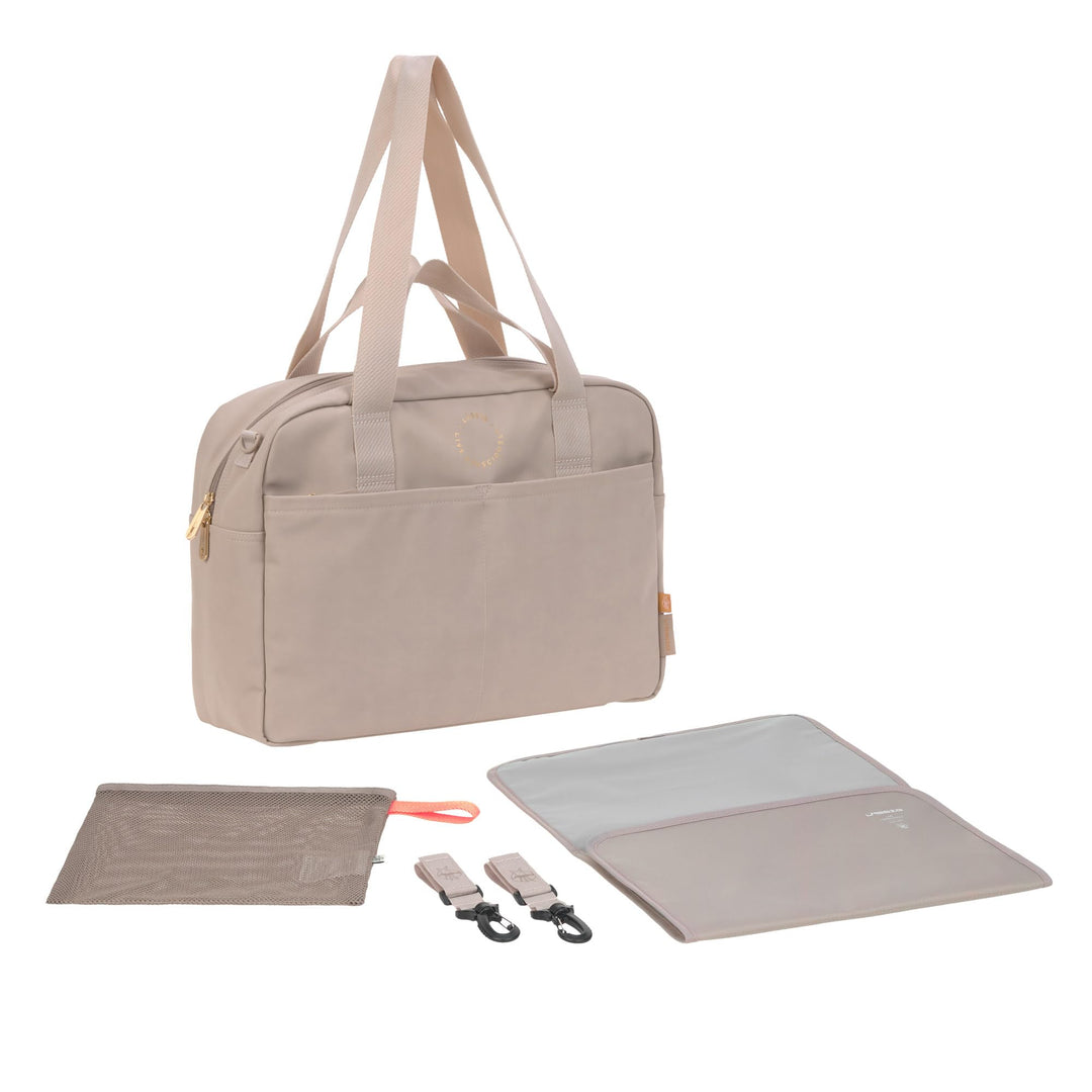 LÄSSIG Baby Wickeltasche mit Tragegriff und Wickelunterlage, Kinderwagenbefestigung, wasserabweisend
