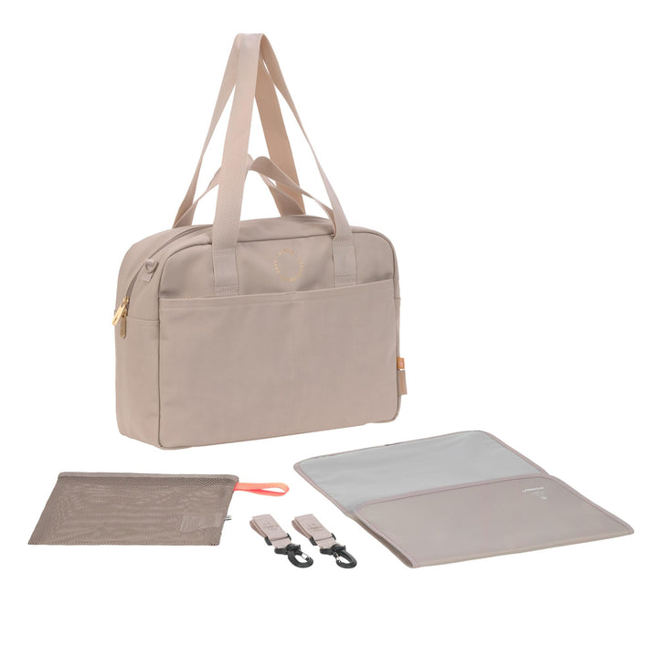 LÄSSIG Baby Wickeltasche mit Tragegriff und Wickelunterlage, Kinderwagenbefestigung, wasserabweisend
