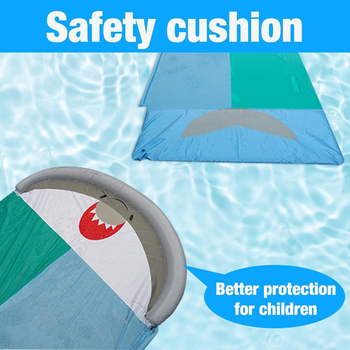 Wasserrutsche Garten, 550 * 145cm Wasserrutsche Draussen, Wasserrutschmatte mit 2 Bodyboards, Doppel