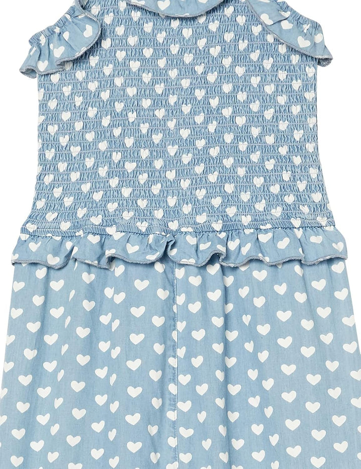 Hatley Mädchen Gesmokter Strampler Overalls 5 Jahre Chambray-herzen, 5 Jahre Chambray-herzen