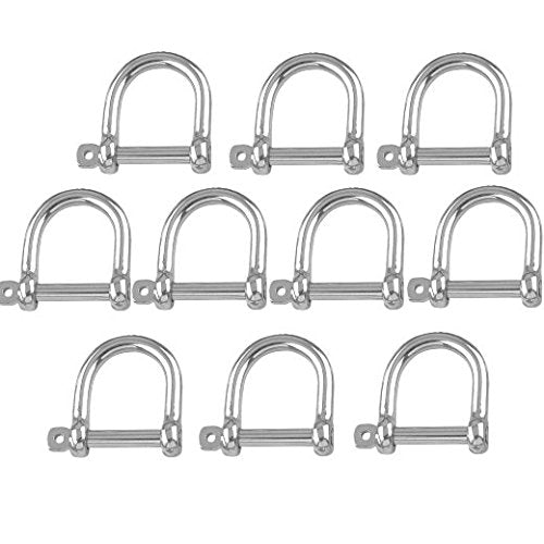 10 Stück Rundschäkel 6 mm Edelstahl A4 Weite Form Schäkel