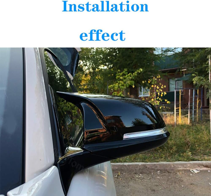 KYYET Spiegel Startseite Kappen für F20 F21 F87 M2 F23 F30 F36 X1 E84 schwarz glänzend M Style Gloss