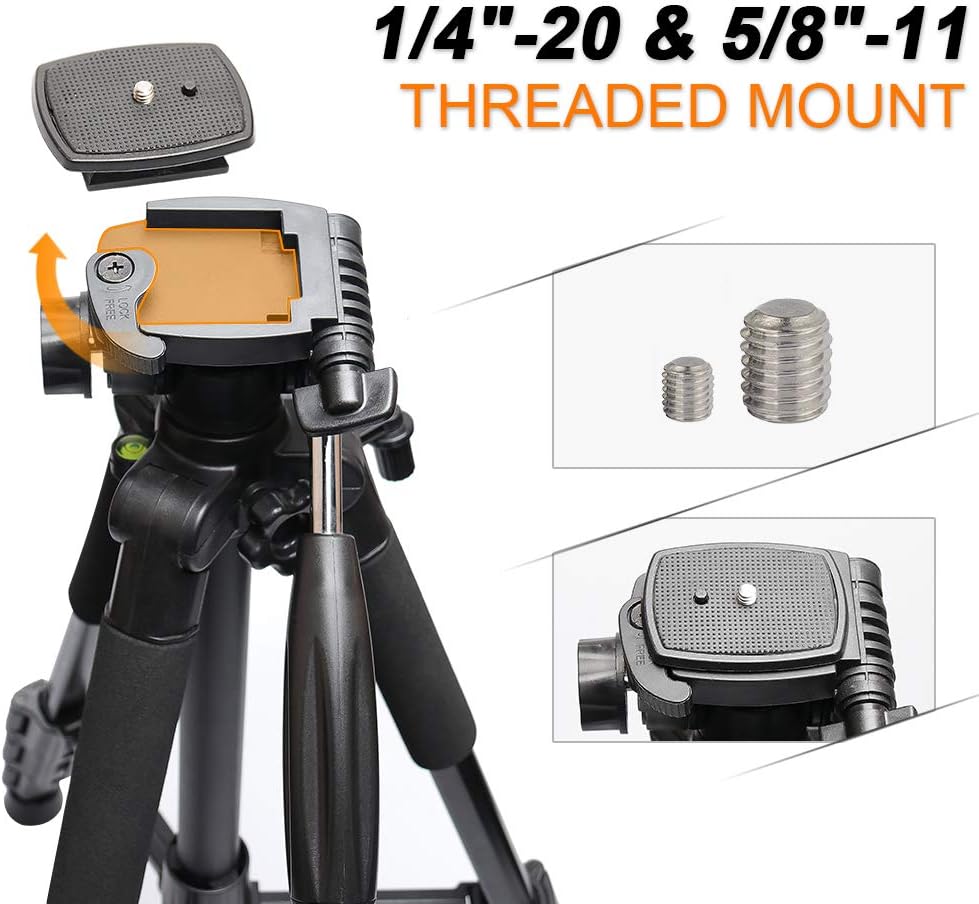 Huepar TPD14 143 cm/56" Stativ für Kreuzlinienlaser, Verstellbares Leichtgewicht Reisestativ mit 3-W