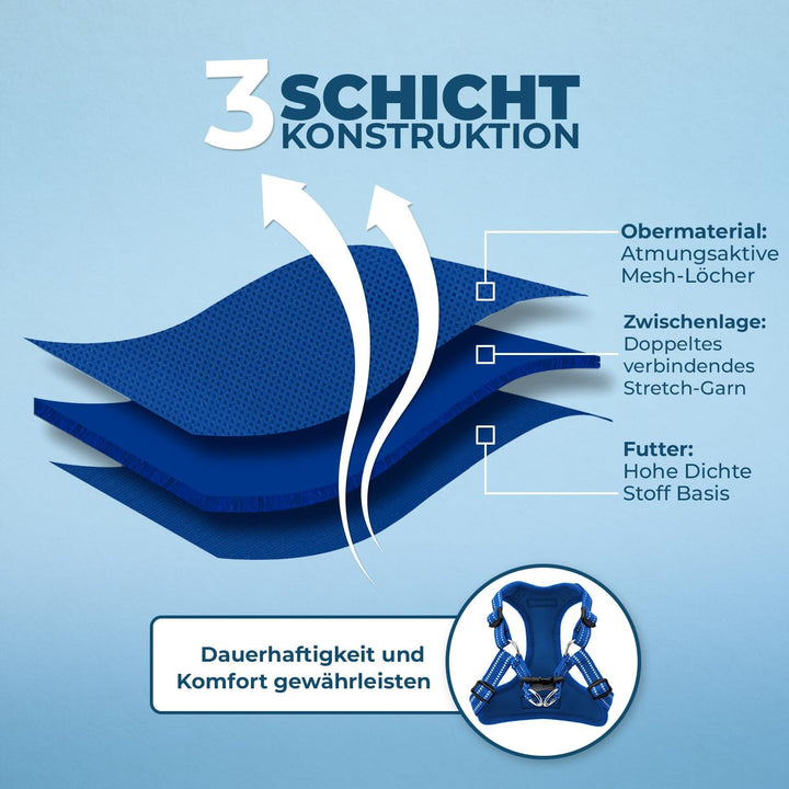 Voyager Verstellbares Hundegeschirr mit Reflektorstreifen by Best Pet Supplies - Strapazierfähige Ga